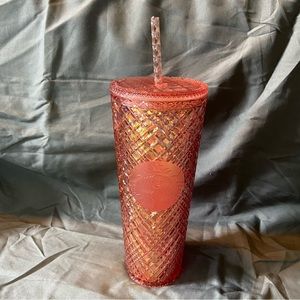 Starbucks 2021 Holiday Peach Pink Jewel/Diamond Tumbler Venti